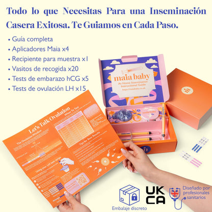 Contenido completo del kit de inseminación en casa Maia Baby